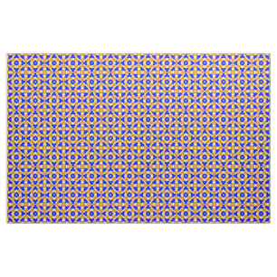 Orange Blue And Yellow Talavera Tile Design Fabric
