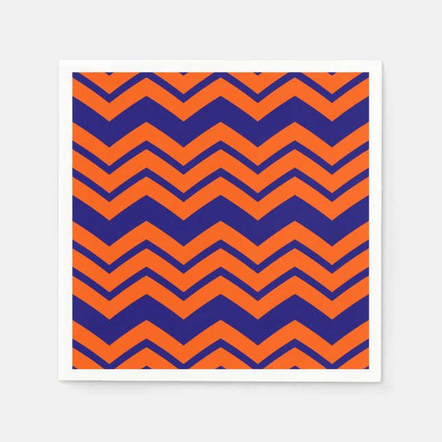 Orange Blue Chevron Zigzag Design  Napkin (Front)