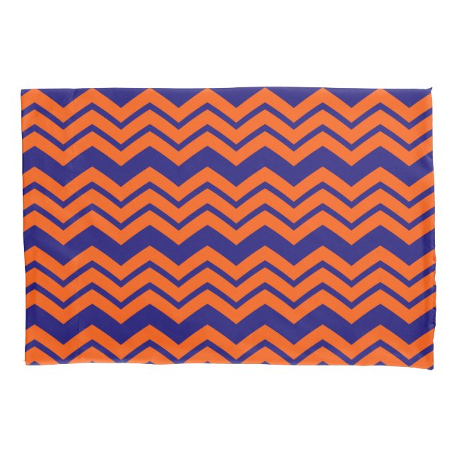 Orange Blue Chevron Zigzag Design  Pillowcase (Front)