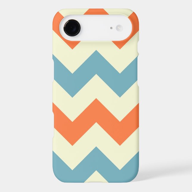 Orange blue chevron zigzag stripes zig zag pattern Case-Mate iPhone case (Back)