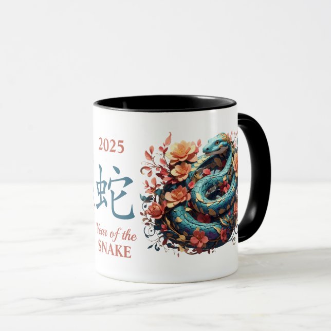Orange Blue Chinese 2025 Year of the Snake Mug (Front Right)