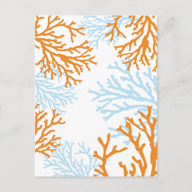Orange & Blue Coral postcards (Front)