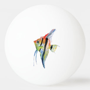 Orange Blue Fish One Star Ping Pong Ball