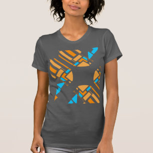 Orange Blue Geometric Circular Southwest-inspired T-Shirt