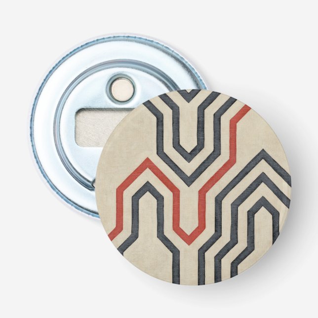 Orange & Blue Graphic Lines Bottle Opener (Front)