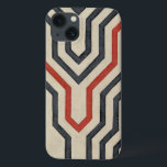 Orange & Blue Graphic Lines iPhone 13 Case<br><div class="desc">Graphic orange and blue lines traverse this piece by Chariklia Zarris. The orange line cuts through most of the work,  while the blues lines have a discernable pattern to them. Get yours now!</div>