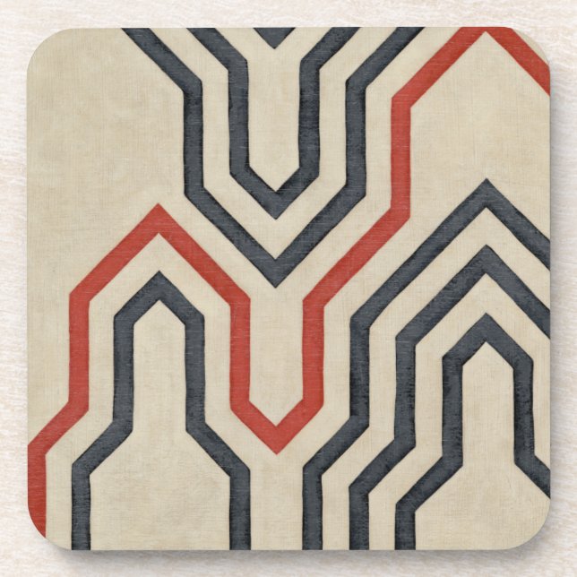 Orange & Blue Graphic Lines Coaster (Front)
