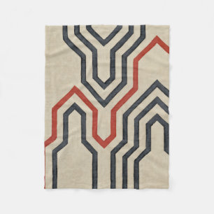Orange & Blue Graphic Lines Fleece Blanket