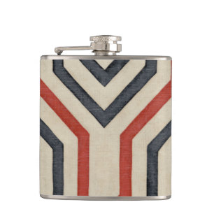 Orange & Blue Graphic Lines Hip Flask
