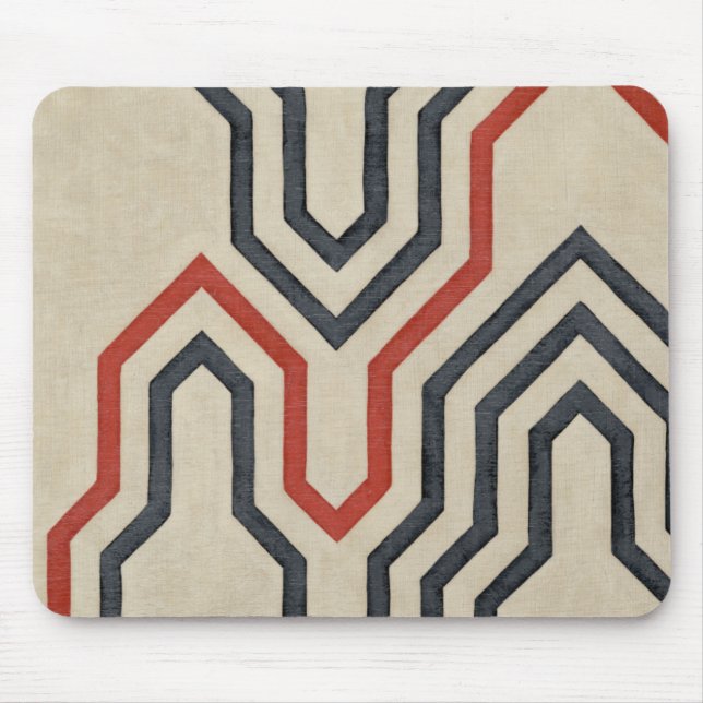 Orange & Blue Graphic Lines Mouse Mat (Front)