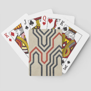 Orange & Blue Graphic Lines Playing Cards