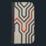 Orange & Blue Graphic Lines Samsung S4 Wallet Case<br><div class="desc">Graphic orange and blue lines traverse this piece by Chariklia Zarris. The orange line cuts through most of the work,  while the blues lines have a discernable pattern to them. Get yours now!</div>
