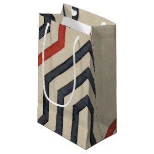 Orange & Blue Graphic Lines Small Gift Bag