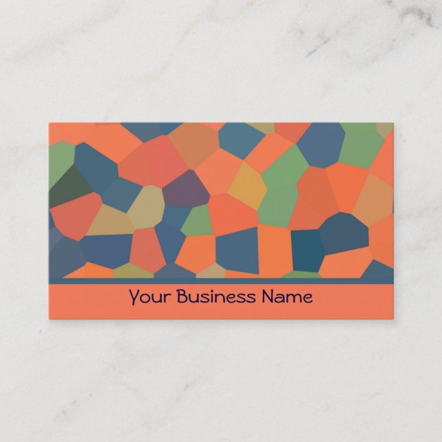 Orange, Blue, Green Abstract Business Card (Front)