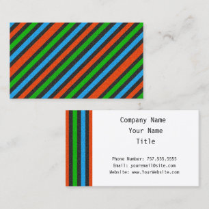 Orange, Blue, Green, Black Glitter Striped STaylor Business Card