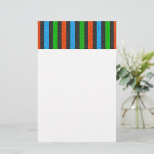 Orange, Blue, Green, Black Glitter Striped STaylor Stationery