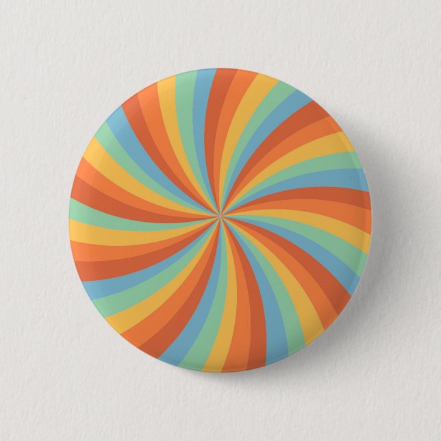 Orange Blue Green Colourful Abstract 6 Cm Round Badge (Front)