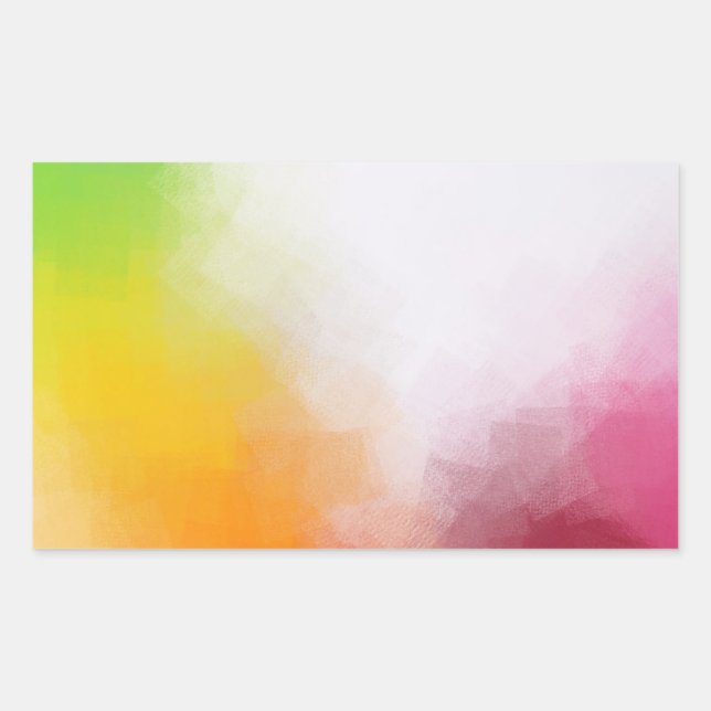 Orange Blue Green Pink Purple Modern Trendy Rectangular Sticker (Front)
