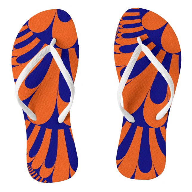 Orange Blue Loop Flip Flops (Footbed)