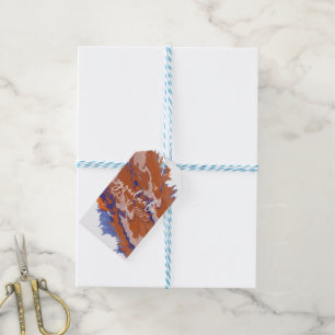 Orange & Blue Marble Graduation Gift Tags