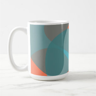 Orange, blue, modern, trendy wavy organic shapes coffee mug