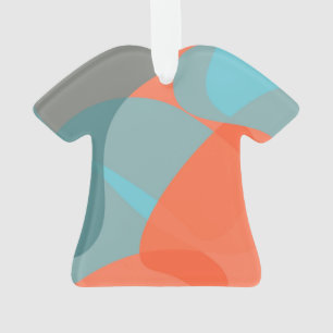 Orange, blue, modern, trendy wavy organic shapes ornament