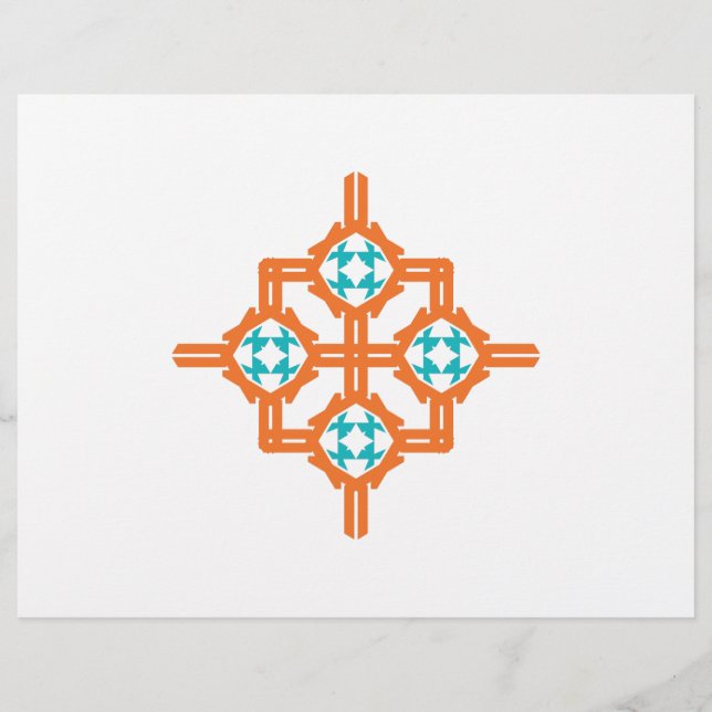 Orange blue ornament flyer (Front)