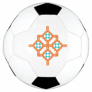Orange blue ornament football