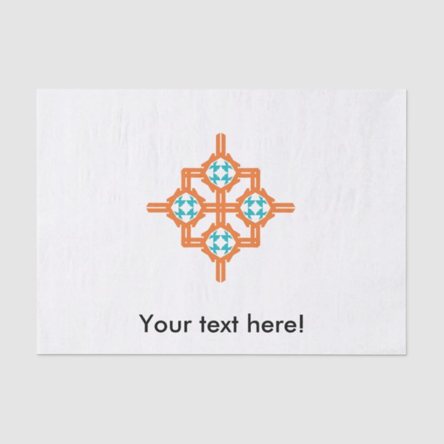 Orange blue ornament tissue paper (Front)