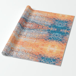 Orange/Blue Pebbles Wrapping Paper