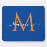 Orange & Blue Personalised Monogram Blue