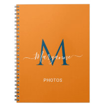 Orange & Blue Personalised Monogram Blue Photos