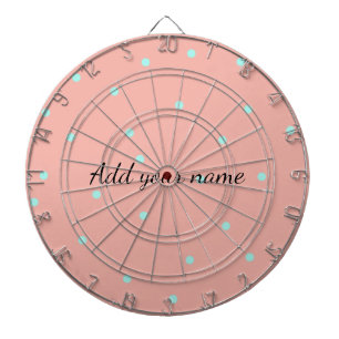 Orange blue polka dots abstract add name text t th dartboard