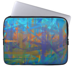 Orange Blue Purple Abstract Art Painting Laptop Sleeve