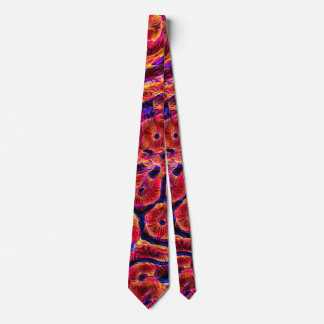 ORANGE BLUE RED YELLOW BLACK MULTICOLORED NECK TIE