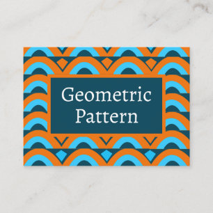 Orange Blue Semi Circle Diamond Geometric  Business Card