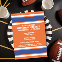 Orange Blue Sports Jersey Birthday party