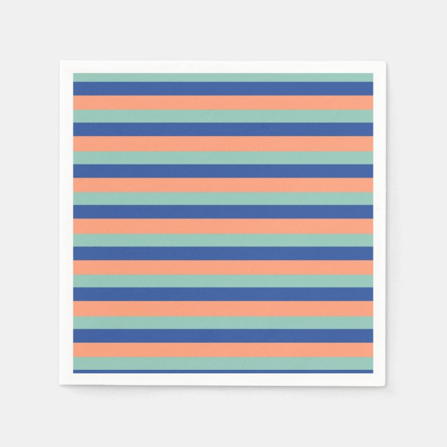 Orange & Blue Stripes  napkins (Front)