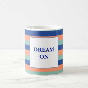 Orange & Blue Stripes Text Mug