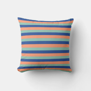 Orange & Blue Stripes Throw Cushion