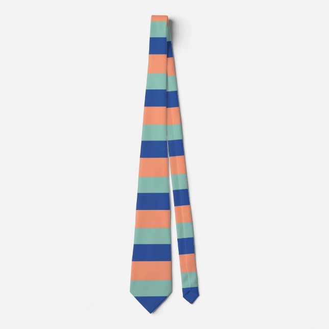Orange & Blue Stripes  Tie (Front)