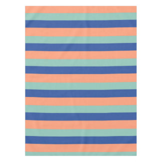 Orange & Blue Stripes  Tie Tablecloth
