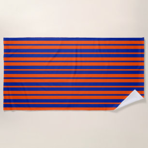 Orange Blue Stylish Stripes Pattern Design Beach Towel