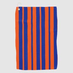 Orange Blue Stylish Stripes Pattern Design  Golf Towel