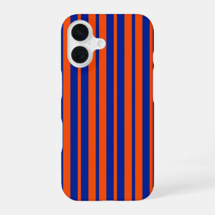Orange Blue Stylish Stripes Pattern Design  iPhone 16 Case