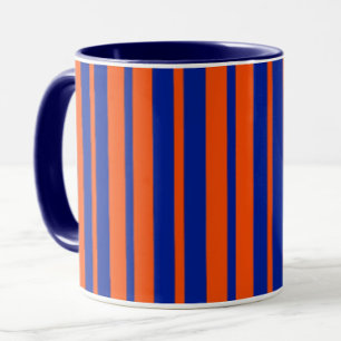 Orange Blue Stylish Stripes Pattern Design Mug
