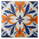 Orange & Blue Symmetrical Abstract Mediterranean