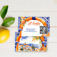 Orange blue talavera tiles qr gift registry