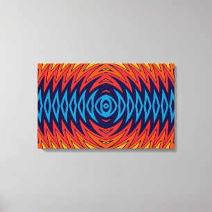 Orange blue windmill abstract design canvas print