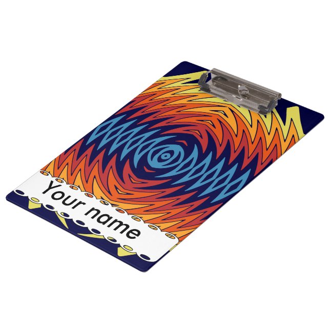 Orange blue windmill abstract design clipboard (Angled)